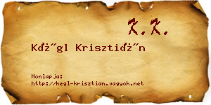Kégl Krisztián névjegykártya